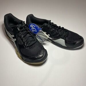 Asics Gel-Dominion Black/Silver Volleyball Shoes Womens Size 9.5